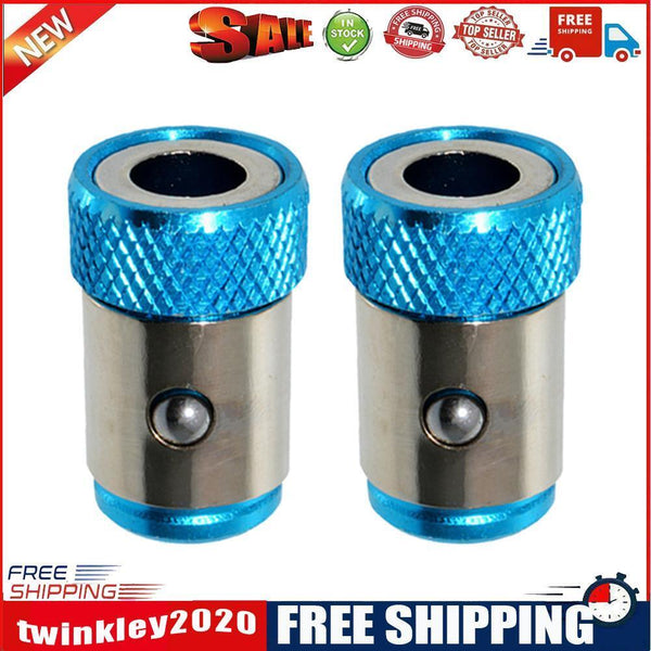 2pcs 6.35mm Shank Drill Bit 1/4 inch Screwdriver Bit Magnetic Rings Blue