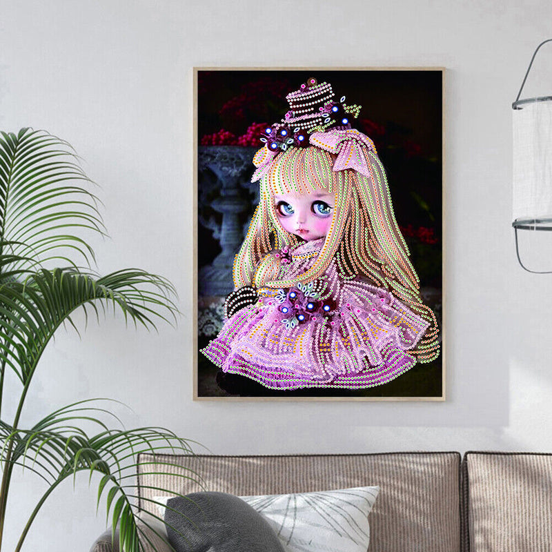5D DIY Girl Special Shaped Diamond Painting Cross Stitch Kits Bedroom Wall Art