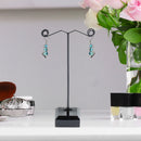 Acrylic Metal Stud Earring Display Rack Stand Jewelry Holder (Black L)