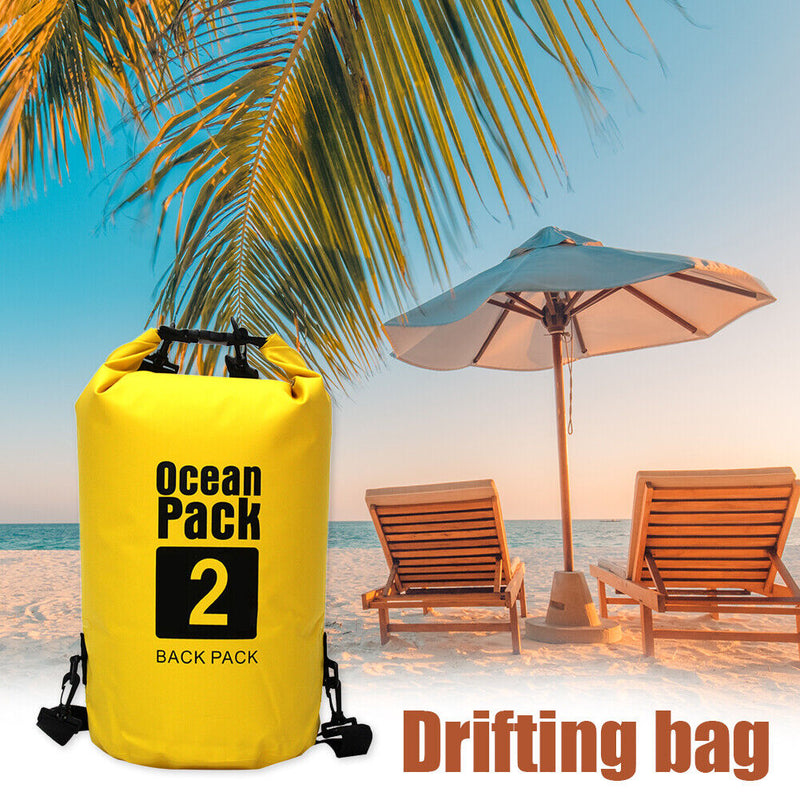 2L Waterproof Dry Bag Swimming Outdoor Drift Kayaking Storage Pack (Yellow)