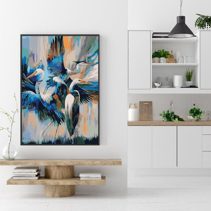 Frameless Oil Painting Picture By Number Crane Hand Painted DIY Home Wall Decor
