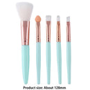 5pcs Portable Makeup Brush Set Soft Nylon Eyeshadow Foundation Brush (Blue)
