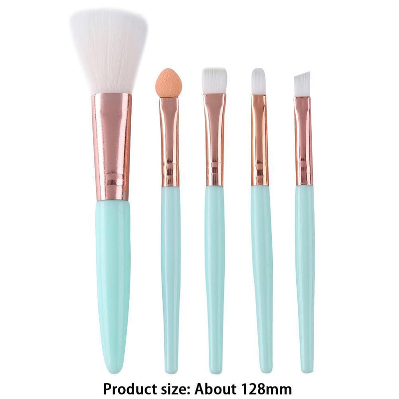 5pcs Portable Makeup Brush Set Soft Nylon Eyeshadow Foundation Brush (Blue)