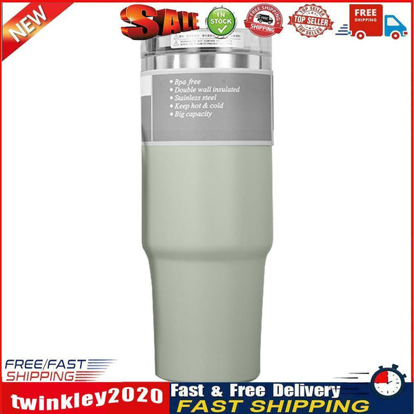 Stainless Coffee Mug Water Tea Cup Insulated Car Drinkware (890ml Green) Newly
