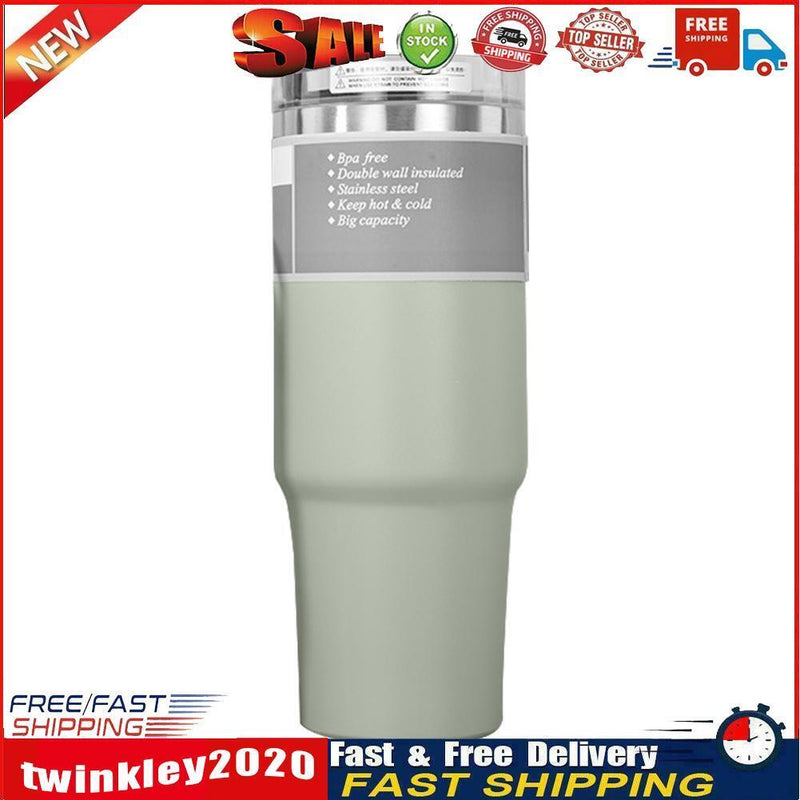 Stainless Coffee Mug Water Tea Cup Insulated Car Drinkware (890ml Green) Newly