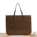 Straw Beach Bag Rattan Woven Shoulder Bag Large Summer Vacation Shopping Handbag