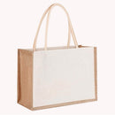 Burlap Tote Shopping Bag Reusable Grocery Storage Organizer Handbags (M)