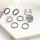 8pcs/set Simple Rings Set for Women Geometric Multi Joint Knuckle Ring Gifts