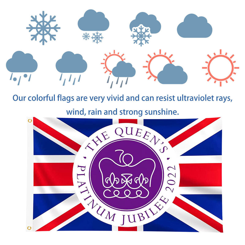 Queen Platinum Jubilee Flag - Union Jack Flag Featuring Her Majesty The Queen