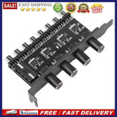 CPU PC Case 8 Channels Cooling Fan HUB Chassis 4 Knob Radiator Speed Controller