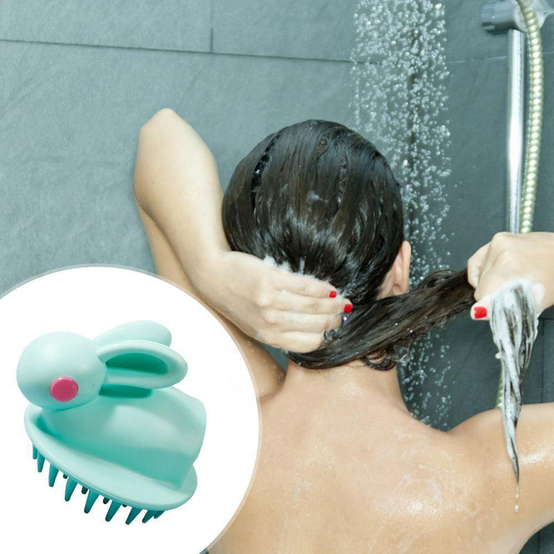 Silicone Head Scalp Massage Brush Shampoo Hair Washing Bath Comb (Green)