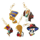 5pcs DIY Elegant Lady Full Drill Special Shaped Diamond Painting Keychains Newly
