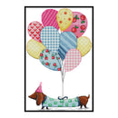 2 Strands Puppy Balloons Partial Embroidery Stamped Cross Stitch Home Decor G