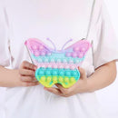 Push Bubble Butterfly Shoulder Bag Pendant Antistress Toys Kids (Macaron)
