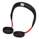 USB Rechargeable Wearable Portable Mini Hand Free Fan Neckband Fan (Black)
