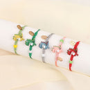 Charm Bracelet Cartoon Dinosaur Bracelet Beads Chain Dinosaur Braided Hand Rope