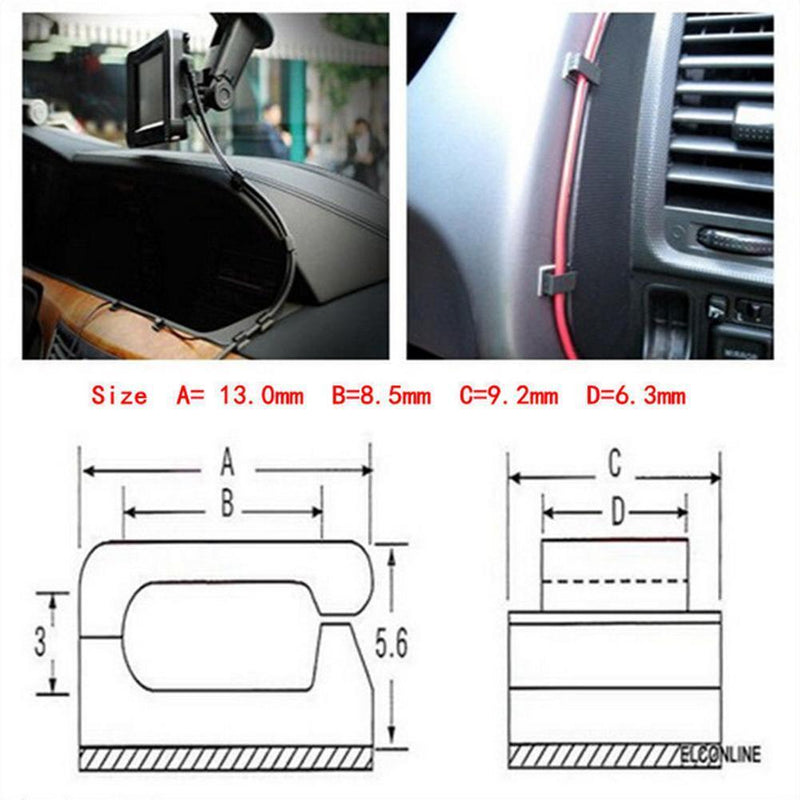 50pcs Self Adhesive Car Wire Clamping Tapes String Fuser Organizer Kl