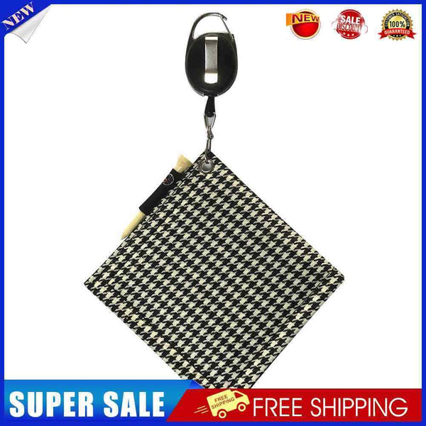 Golf Ball Cleaning Towel Golf Club Head Wiping Cloth Cleaner Tool (Black)