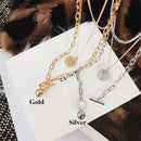 Collar Gothic Hip Hop Rock Coin Pendant Metal Ball Punk Choker Chain Necklace