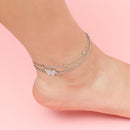 Heart Adjustable Chain Women Foot Anklet Beach Summer Jewelry Double Layer