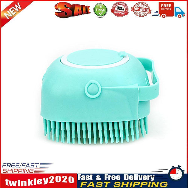 Silicone Pet Cat Bath Massage Brush Shampoo Grooming Comb Scrubber (Green) Newly