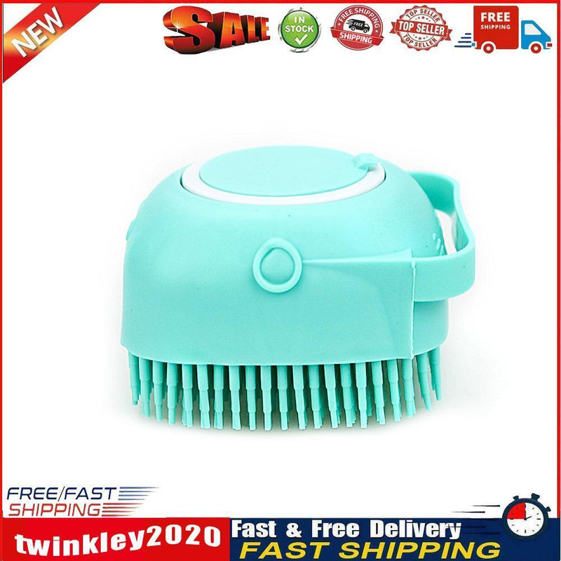Silicone Pet Cat Bath Massage Brush Shampoo Grooming Comb Scrubber (Green) Newly