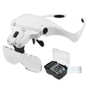 Jeweler Bright Magnifier Magnifying Glass LED Light Head Loupe With 5 Lens