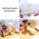 Retro Wax Sealing Stamp Wood Handle Customs Post Stamping Art Decor (White)