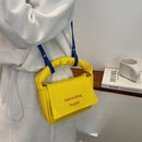 Mini PU Leather Handbag Fashion Hitting Color Crossbody Portable Shoulder Bag