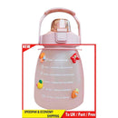 Water Bottle - Sports Water Bottle with Times to Drink Large-Capacity Straw Cup