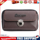 Litchi Pattern Purse Men Leather Card Wallet Belt Bags (Coffee Horizontal)