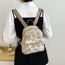 Fashion Flower Print Pure Small Backpack for Girls Casual Soft Canvas School Bag
