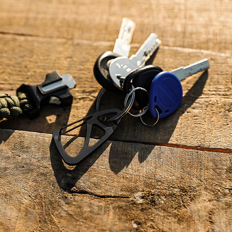 10pcs Stainless Steel Carabiner Set Outdoor Portable Mountaineering Buckle Cl