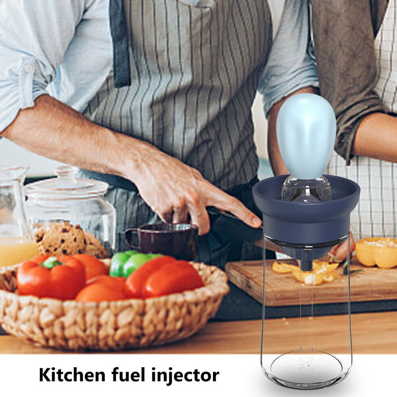 Silicone Oil Bottle BBQ Grill Brush Liquid Oil Pastry Baking Tools (Blue)