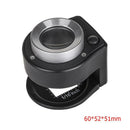 30X Magnifier Loupe Full Metal Folding Type Linen Tester Magnifying Glass 6LED
