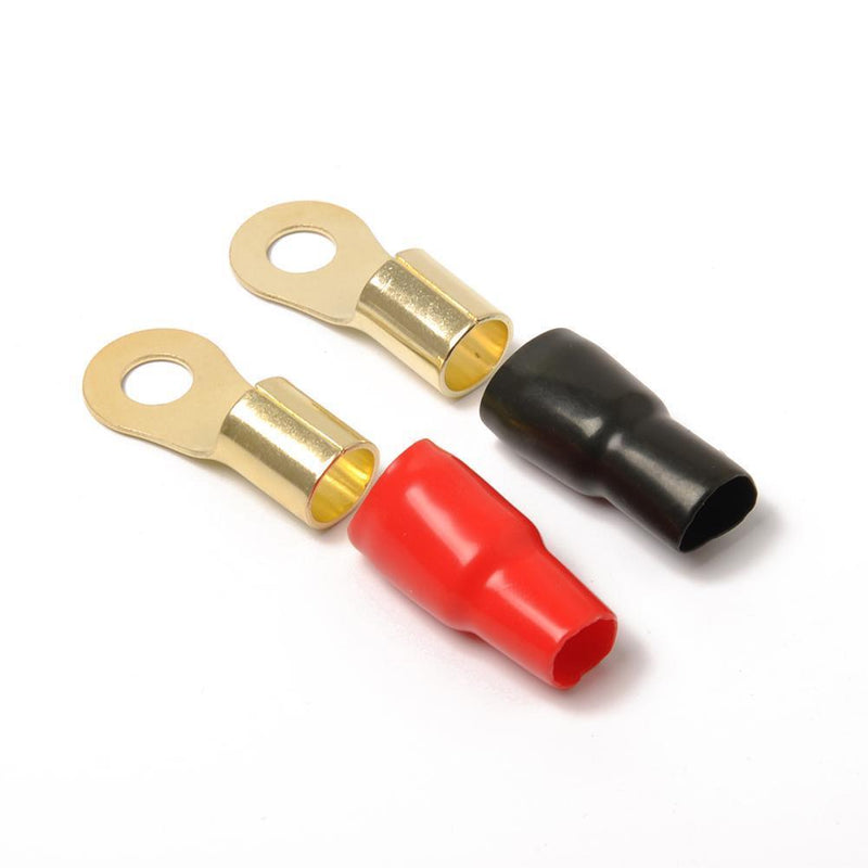 4pcs Floor Wire Ring Terminals Car Audio 0GA Gauge Power Connectors