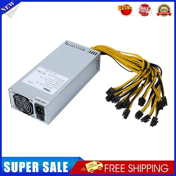 PFC Silent 2U Desktop Computer Power Supply with 6 Pin Connectors (1800W)