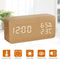 Alarm Clock LED Wooden Watch Table Voice Control Digital Wood Electronic Desktop