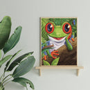 DIY Animal Frog Acrylic Drawing Oil Paint Kit by Numbers Coded Picture Kids