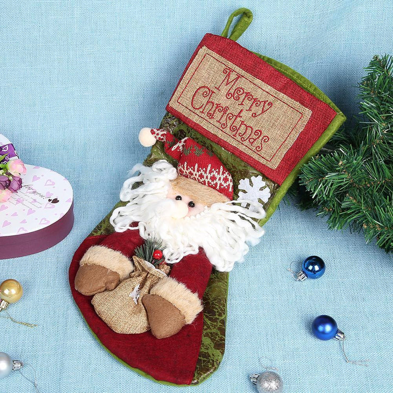 Christmas Stockings Santa Claus Socks Xmas Kids Gift Hang ?Decoration(01)