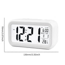 Temperature Alarm Clock LED Digital Backlight Calendar Snooze Clock (White)