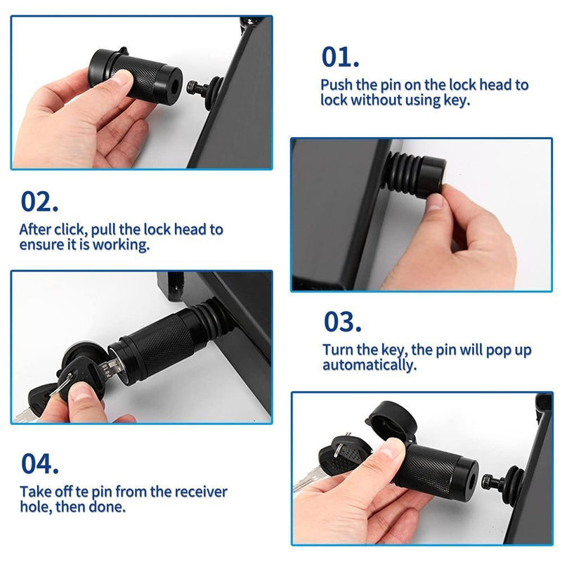 Extra Long Heavy Duty Tow Trailer Hitch Lock Pin Towing Hitch Lock Receiver