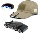 Travel 5-LED Flash Camping Headlamp Hat Clip Lights Headlight Cap Brim Lamp