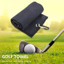 Waffle Microfiber Golf Ball Club Cleaning Towel with Carabiner Hook (Black)