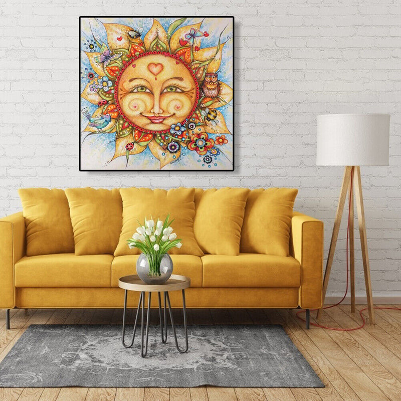 DIY Diamond Painting Cross Stitch Cartoon Sun Embroidery Rhinestones Needlework