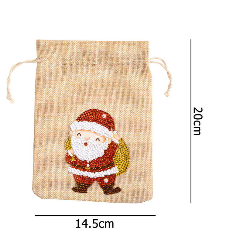 5D DIY Diamond Painting Cartoon Merry Christmas Drawstring Candy Bag Handmade