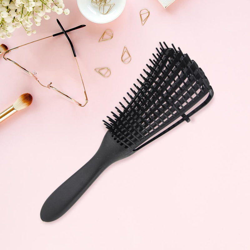 Women Rubber Handle Hair Scalp Massage Comb Wet Curly Hairstyling Beauty Brush