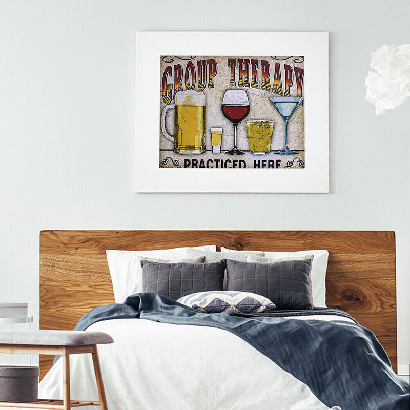 Beer Wine Glasses 5D Full Round Rhinestone Picture Home Decoration 16x12