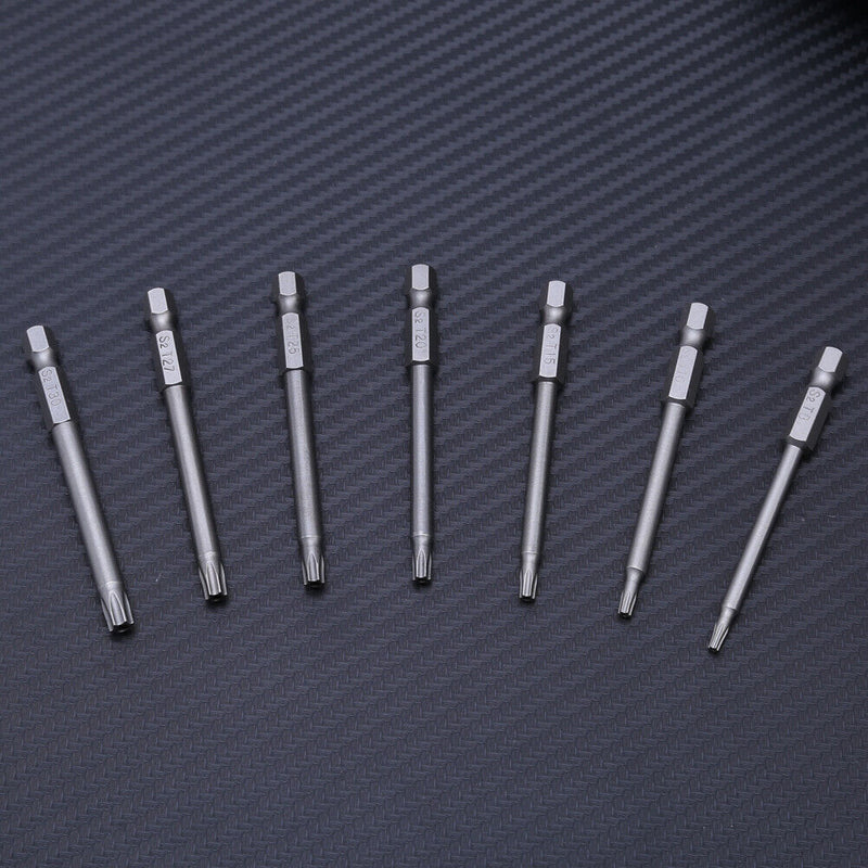 7pcs/set 75mm T8-T30 Magnetic Torx Screwdriver Bits 1/4 Inch Hex Shank Scre