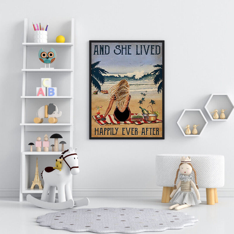 DIY Hand Painted Paint By Numbers Oil Canvas Pictures Back View of Girl Gift Kit